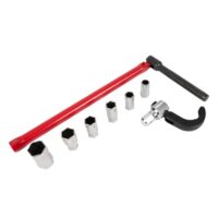 Vielseitiges Werkzeugset für Heimwerker und Profis mit verschiedenen Größen von 9 bis 17 mm, ideal für die Montage und Demontage von Standhahnmuttern, Armaturen und anderen Sanitärkomponenten.