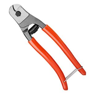 Professioneller Drahtseilschneider mit hoher Qualität, Chrom-Vanadium-Stahl, 200 mm, für Kabelschneiden in Edelstahl, Seil und Kupfer
