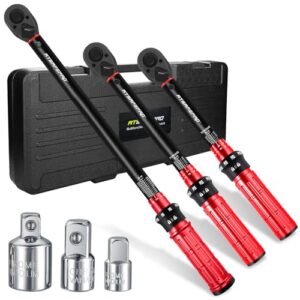 Praktisches und komfortables Drehmomentschlüssel-Set für verschiedene Anwendungen, inklusive 7-teiliger Drehmomentschlüssel-Serie und drei Steckschlüsseladapter