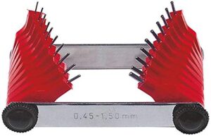 Düsenlehre 1,5-3,0 mm mit Stahlstiften in Kunststoff gefassten Schalen für Messungen und Bohrungen