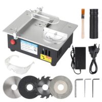Multifunktionale Tischkreissäge mit 4 Kreissägeblatt, Schnitthöhe 0-15 mm, 7-Gang-Netzteil Einstellbarer für DIY Schneiden Modellieren