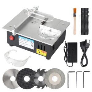 Multifunktionale Tischkreissäge mit 4 Kreissägeblatt, Schnitthöhe 0-15 mm, 7-Gang-Netzteil Einstellbarer für DIY Schneiden Modellieren