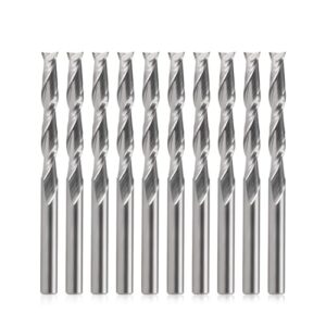 CNC Fräser für Holzbearbeitung, 3.175X3.175X22mm Zwei Flöten VHM Micro End Fräser, hochwertige Spiral Router Bits für Schnitzen, Schneiden und Gravieren