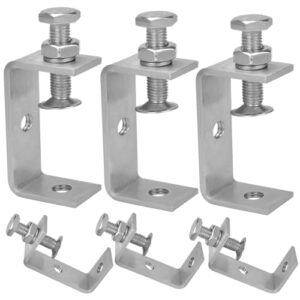 Edelstahl C-Zwingen 6 Teiliges Set, hochleistungsreiche C-Klemme, Fixierzange mit stufenlosem Einstellbereich von 35-60mm für Heimwerker und Holzbearbeitung