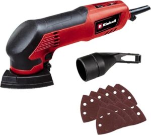 Einhell Deltaschleifer TC-DS 20 E, hochwertiges Werkzeug für Heimwerker-Aufgaben, leichte und ergonomische Bauform, hohe Schwingzahl bis 22.000 Umdrehungen pro Minute, inkl. 9x Schleifpapier