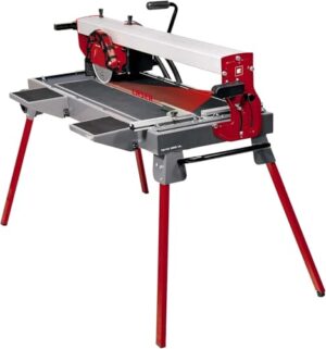 Radial-Fliesenschneidmaschine mit Laser-Schnitthilfe und schwenkbarem Sägeblatt für lange Schnittlängen