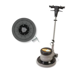 Bild einer Einscheibenmaschine für die Reinigung von Oberflächen, umfassendes Schleif-Set mit Planetengetriebe und integrierter Schleifscheibe für effektive Reinigung.