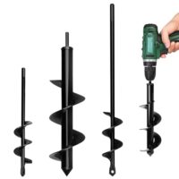 Erdbohrer für Akkuschrauber 6x37cm, Gartenbohrer Erdbohrer für Bohrmaschine, Pflanzhilfe für Blumenzwiebeln, Blumenzwiebel Bohrer für 3/8" Sechskant-Antrieb