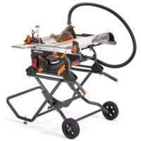 Tischsäge mit Ständer, Evolution Power Tools R255TBLX+, Multimaterial-Sägeblatt, Holz, Metall, Kunststoff, 45° Fase, +/- 60° Gehrungswinkel, 87mm Schnitttiefe, 1800w Motor