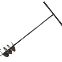 F und R Erdbohrer aus Stahl, Handerdbohrer zum Setzen von Erdlöchern, Handgriffe mit Gummi, Handbohrer für Erdarbeiten im Garten, Bau & Landschaftsbau, Lochspaten, Pfahlbohrer, Gartenbohrer, Ø 200 mm