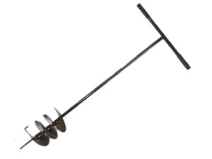 F und R Erdbohrer aus Stahl, Handerdbohrer zum Setzen von Erdlöchern, Handgriffe mit Gummi, Handbohrer für Erdarbeiten im Garten, Bau & Landschaftsbau, Lochspaten, Pfahlbohrer, Gartenbohrer, Ø 200 mm