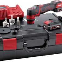 FLEX Akku-Poliermaschine mit rotativen und exzentrischen Antrieben, Poliermaschine inkl. 2 Akkus, Schnellladegerät und umfangreichem Zubehör