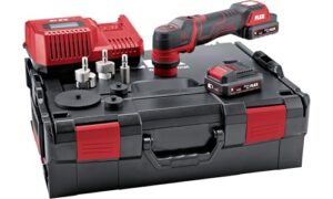 FLEX Akku-Poliermaschine mit rotativen und exzentrischen Antrieben, Poliermaschine inkl. 2 Akkus, Schnellladegerät und umfangreichem Zubehör