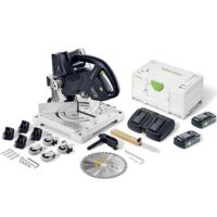 Festool Akku-Leistensäge SYMC 70 4,0 EBI-Plus SYMMETRIC 577464 - Leistensäge Werkstatt Winkelsäge Schwarz/Grau/Akkuspannung: 2x18 V/Leerlaufdrehzahl: 1.300-1.800 min-1/Sägeblatt: 216,00 mm
