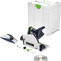 Hochwertige Akku-Tauchsäge von Festool, ideal für Heimwerker und Profis, hohe Leistung bei geringem Gewicht und langem Akkulaufzeit.