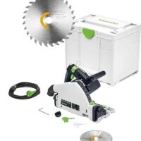 Festool Tauchsäge TS 55 F-Plus Master Edition mit Sägeblätter, Splitterschutz, Sichtfenster und Innensechskantschlüssel im Systainer