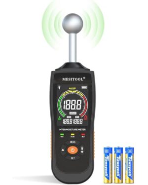 Feuchtigkeit messen in Wänden, Böden und Decken ohne Beschädigung. Integrierte Taschenlampe für dunkle Bereiche. Einfache Kalibrierung und maximale Genauigkeit.