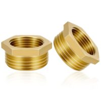 Hochwertiges Messing Reduzierstück 1 auf 3/4 Zoll, Ø 32.5mm Außengewinde auf Ø 25mm Innengewinde, AG/IG Reduzierung mit Sechskant für Industrie, Gewerbe, Garten und Haushalt