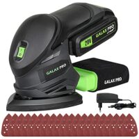 GALAX PRO 20V Li Akku-Multischleifer mit Staubfangsack und 20 Schleifpapieren für verschiedene Anwendungen im Heimwerken