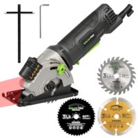 GALAX PRO 480W Kreissäge mit hoher Leistung, drei Sägeblätter und Laserleitbahnen für präzises Schneiden von Holz, PVC und anderen Materialien