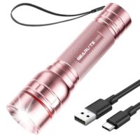 Taschenlampe mit 3 Modi, Zoombare Mini Handlampe mit Langer Laufzeit, IP65 Wasserdicht Flashlight für Camping Angeln Notfall Outdoor