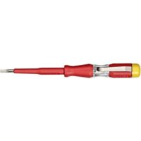 GEDORE Prüfschraubendreher für 220-250 Volt Wechselspannung, 3 mm Klingenbreite, Mit Metallclip und gelber Kappe, VDE-zertifiziert, hohe Präzision und Sicherheit