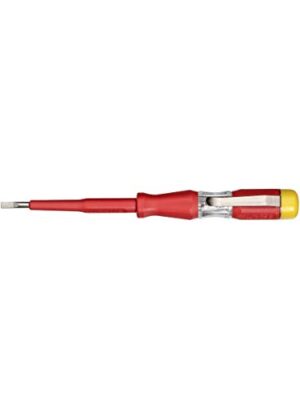 GEDORE Prüfschraubendreher für 220-250 Volt Wechselspannung, 3 mm Klingenbreite, Mit Metallclip und gelber Kappe, VDE-zertifiziert, hohe Präzision und Sicherheit