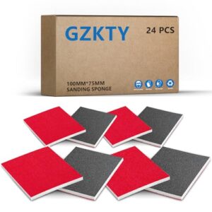 Schleifschwamm Set, 24 Stück, Nassschleifschwamm, verschiedene Größen und Körnungen, für Autolack, Metall, Holz und Lack