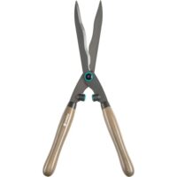 Robuste Gartenschere mit antihaftbeschichteten Messern und ergonomischen Holzgriffen zum Schneiden von Hecken und dicken Ästen