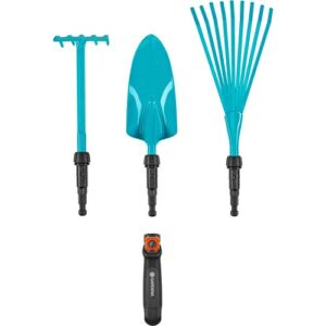 Kleingeräte für Gartenarbeit, Gardena Produkt, Kombisystem-Gerätegriffe, Blumenständer, kleine Besen, Pflanzen einsetzen und trennen