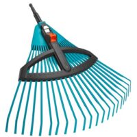 Laubbesen mit verstellbaren elastischen Kunststoffzinken, Arbeitsbreite 35 bis 52 cm, wackelfreies Arbeiten