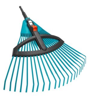 Laubbesen mit verstellbaren elastischen Kunststoffzinken, Arbeitsbreite 35 bis 52 cm, wackelfreies Arbeiten