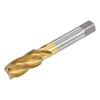 Hochwertiger Gewindebohrer mit Spiralnut, metrische Toleranzgrad H2, Schnellarbeitsstahl und Titanbeschichtung für schnelle und genaue Bohrung in Aluminium, Gesenkstahl, Edelstahl, Bronze und harten Kunststoffen.