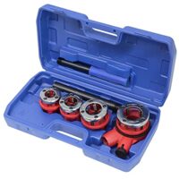 7-teiliges Set zum Schneiden von Gewinden, inklusive 4 Gewindeschneidköpfe und Ratschekopf, für Wasserrohre oder Eisenrohre geeignet
