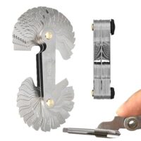 Komplettset für die Gewindesteigung mit 52 Blättern Edelstahl, 24 Blatt metrische Gewinde und 28 Blatt Whitworth-Gewinde, ideal für Schrauben und Gewinden.