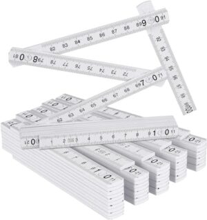Gliedermaßstab 1 Meter aus Kunststoff, Zollstock mit 10 Gliedern, ideal für Heimwerker und Hobbyisten