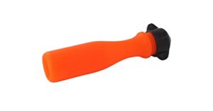Grüner Feilengriff mit L-förmigem Kunststoffgehäuse und orangefarbenem Griff, ideal für Schleifen von Metall, Holz und anderen Materialien.
