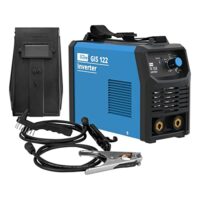 Inverter-Schweißgerät GIS 122 von Güde, 230V, 16.7W Leerlaufleistung, max. Netzleistung 3.6kVA, Regelbereich Schweißstrom 10-120A, inklusive Elektrodenhalter, Masseklemme und Schlackenhammer