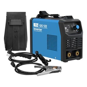 Inverter-Schweißgerät GIS 122 von Güde, 230V, 16.7W Leerlaufleistung, max. Netzleistung 3.6kVA, Regelbereich Schweißstrom 10-120A, inklusive Elektrodenhalter, Masseklemme und Schlackenhammer