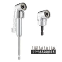 Hochwertige Qualität und praktische Funktionen. 105° Winkelbohradapter mit 1/4'' Sechskantschaft und Schraubendreher Bits für anspruchsvolle Heimwerker- oder Reparaturaufgaben.