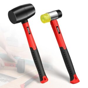 Zweiteiliges Gummihammer-Set mit Glasfasergriff und polsterter Handhabung für Schlagarbeiten