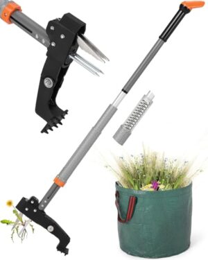 Unkrautstecher mit Teleskop und Gartensack für effiziente Unkrautentfernung im Garten oder Hof