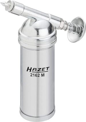 HAZET Mini-Fettpresse 2162M mit Schmiernippel in 50 und 90 Grad Ausführung - präzise Dosierung für loses Fett, Füllmenge 80 g