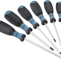 HAZET Schraubendreher-Satz 810SPC/6, 6-teilig mit rutschfestem Griff und mattverchromter Oberfläche, ideal für Werkstatt oder Haushalt