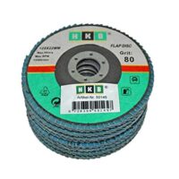 Hochwertige Fächerschleifscheibe mit 8 Stück, ideal für Edelstahl, Metall und INOX. Zirkon-Korn: 40, 60, 80, 120.