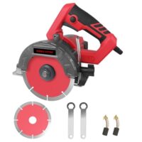 Hochleistungs-Trocken Steintrennsäge mit 1400 Watt Motor, Ø110 mm Trennscheibe und Fasenschnitt von 0-45 Grad für verschiedene Materialien wie Marmor, Fliesen, Keramik, Holz und PVC