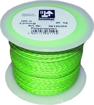 Haromac Maurerschnur, grün, 2mm x 100m, Polypropylen, fluorisziert, für Bauarbeiten und Handwerk