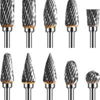 Hartmetall Frässtifte für Holzbearbeitung, Wolframkarbid Rotationsfräser, Set mit 10 Stücken, ideal für Metall und Holz, hochwertige Wolfram-Karbid-Stahl-Blätter