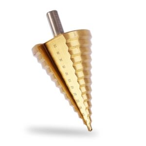 Herbst Stufenbohrer, Metall Bohrer mit 13 Stufen für Lochgrößen von 4 bis 52 mm, ideal für Holz, Kunststoff und Weich-Metall.