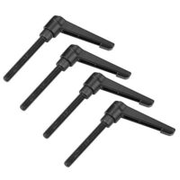 Hilitand 4 Stück Hebelgriff, Maschinenknöpfe mit verstellbarem Griff aus Edelstahldraht M8, Schwarz (20 mm)